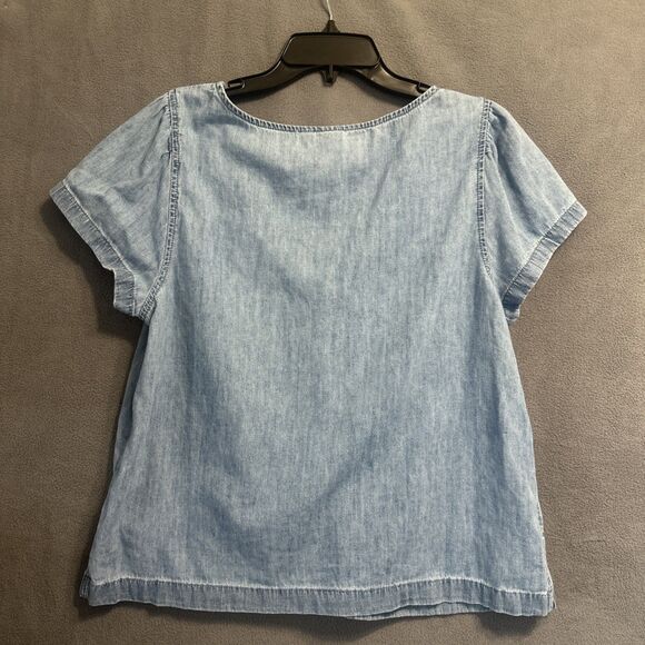 GAP Denim Chambray Shirt Button Up Size M Tall Country Coastal Cowgirl 90s Mom - Picture 3 of 7